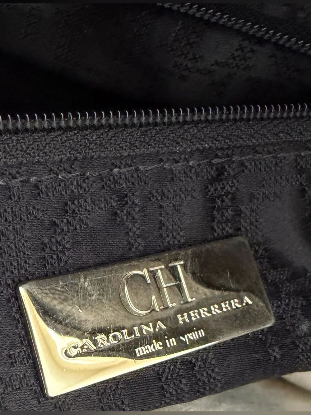 Carolina Herrera Black Leather Andy Satchel Tote Bag
